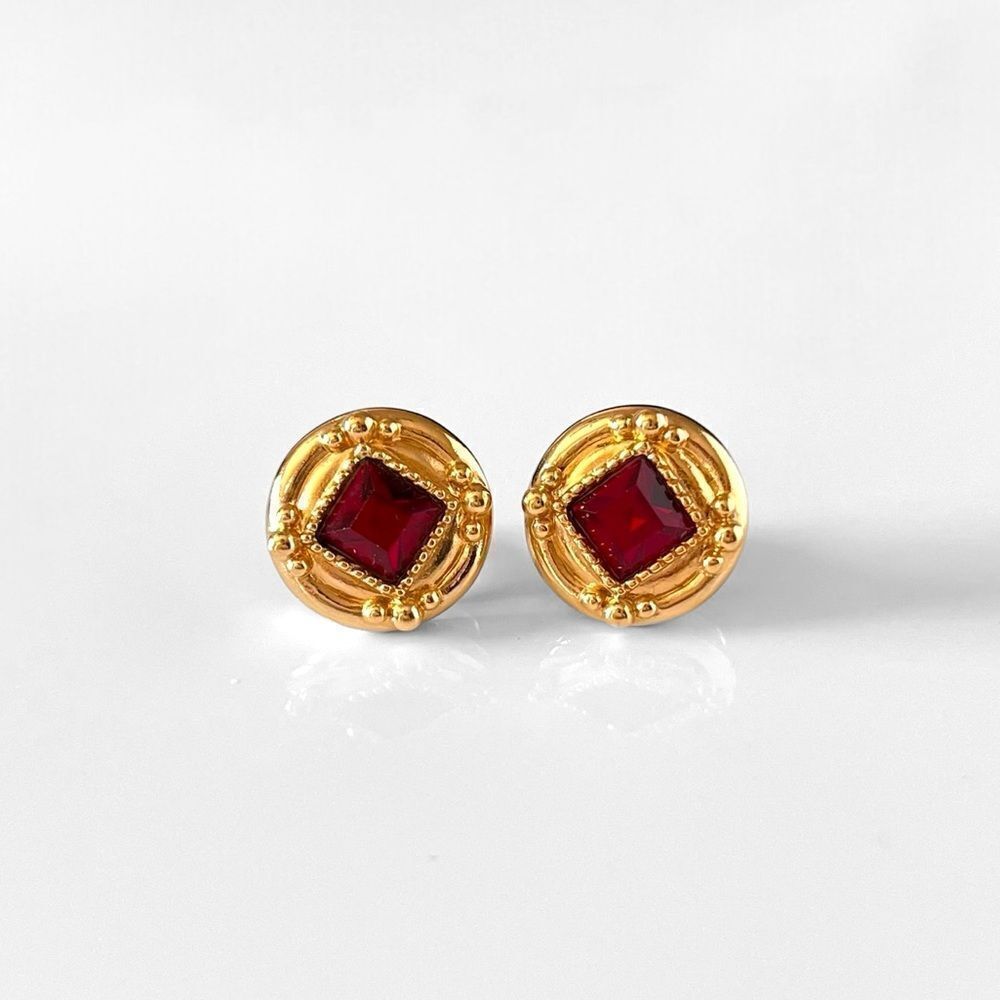 Swarovski Red Ruby Crystal Earrings